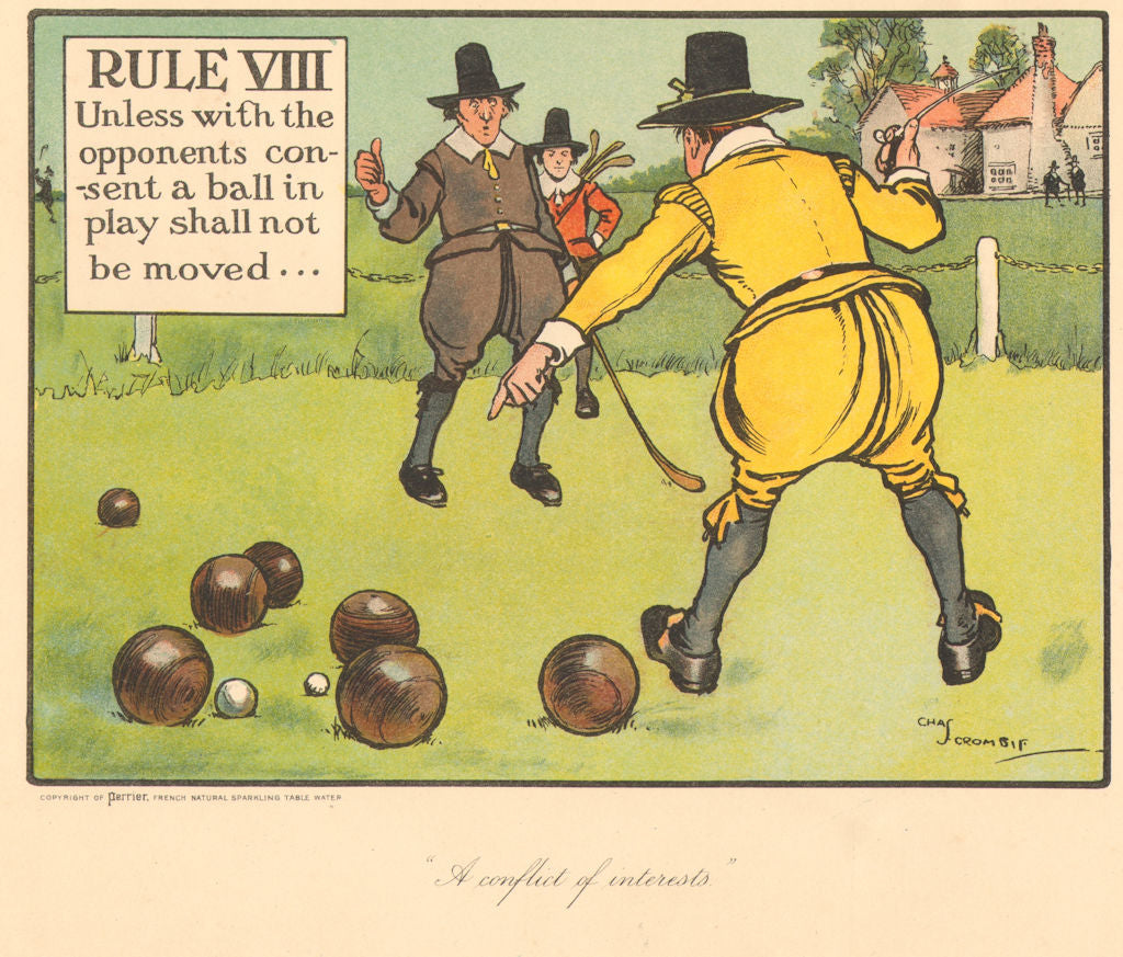 GOLF. Charles Crombie. RULE VIII. Ball in play can't be moved. Original 1905